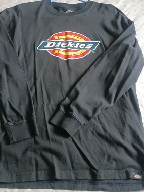 Dickies Black Long Sleeve Tee Swrater Worlwear Size Large Mens